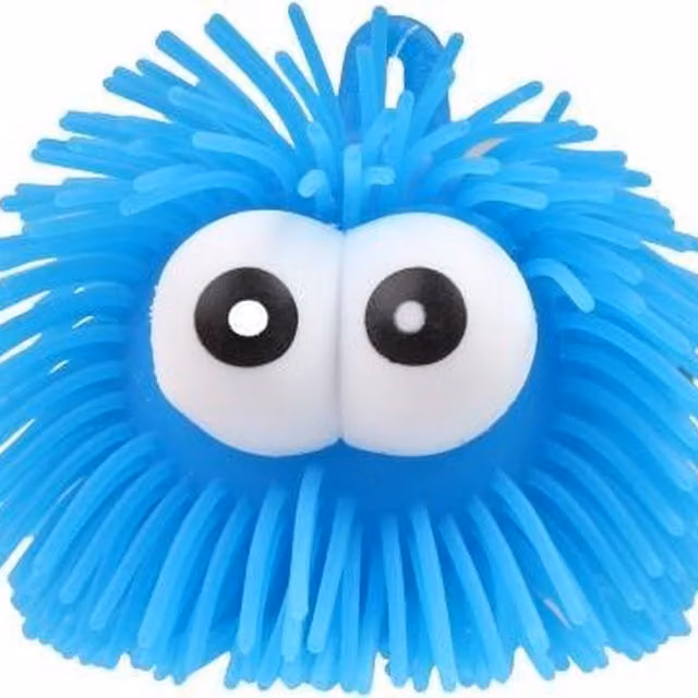 UMKYTOYS Blue Silicone Puffer Ball Big Eyes Sensory Texture Toy for Kids