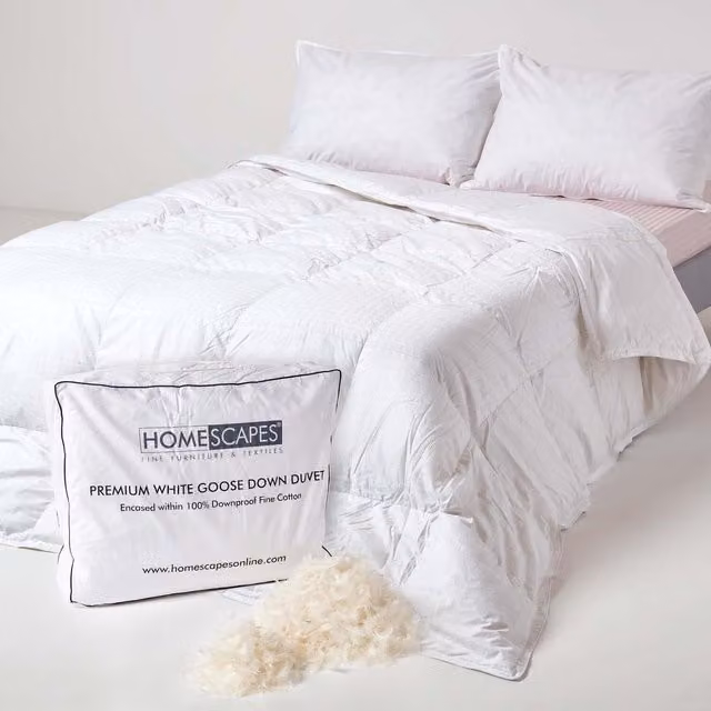 Homescapes White Super King Goose Down 10.5 Tog Duvet