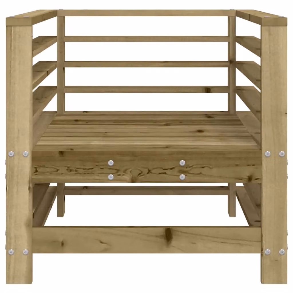 Berkfield Home Set of 2 Rustic Brown Impregnated Pine Wood Garden Chairs – 3