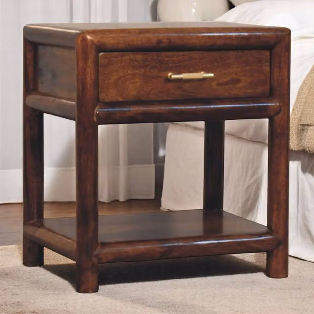 Artisan Furniture Classic Mango Wood Nightstand in Brown