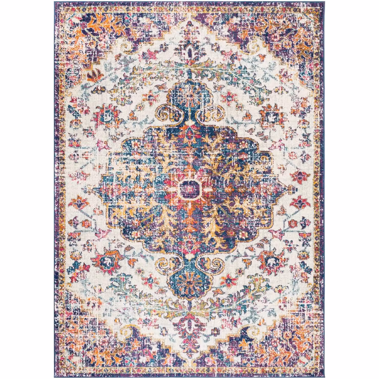 Livabliss Asmara Vintage Boho Style Multicolour Rug, W/D/H: 90 x 60 x 0.6 cm – 2