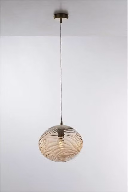 Netlighting Nereide Globe Glass Sphere Ceiling Pendant Light in Beige with E27 Fitting