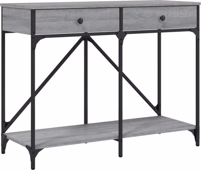 Berkfield Home Grey Sonoma Console Table, W: 100 cm, D: 39 cm, H: 78.5 cm – 1