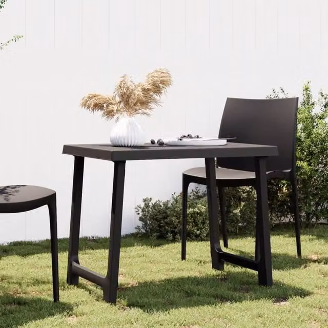 Berkfield Home Camping Table in Anthracite and Black, W/D/H: 79 x 56 x 64 cm – 1