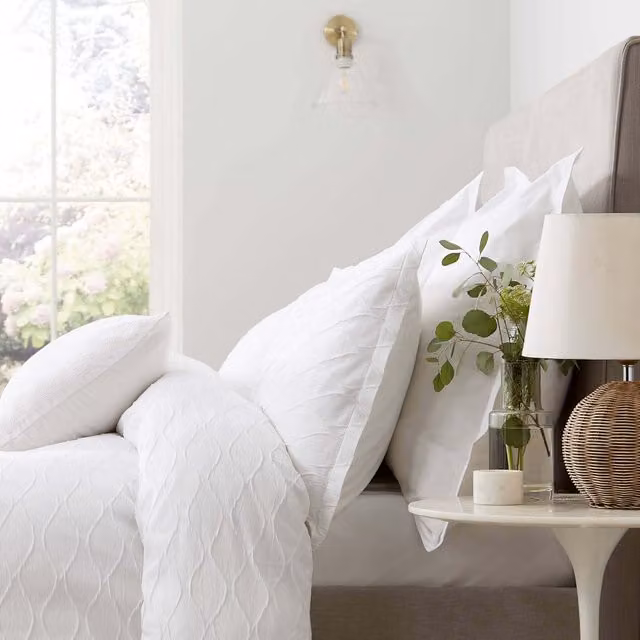 Murmur Frida Kingsize Reversible Cotton Percale Duvet Cover and Pillowcase Set, White, W: 180 cm, H: 200 cm