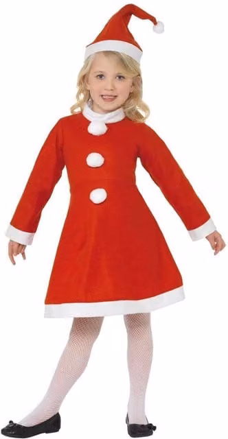 Smiffys Girls Santa Claus Costume Set in Red