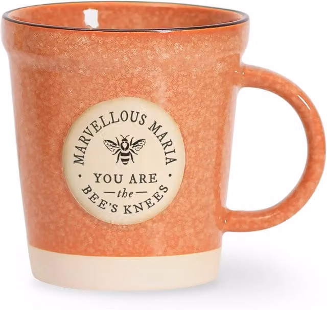 Maria Pre-personalised Plant Pot Mug in Orange Ceramic Stoneware