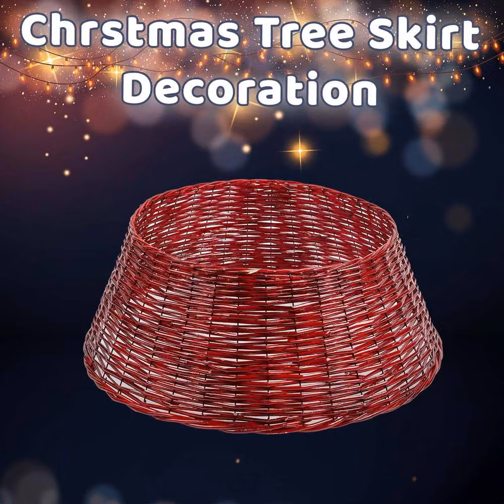 VFM e-Store Red Christmas Tree Skirt Decoration, W/D: 70 x 70 cm – 3