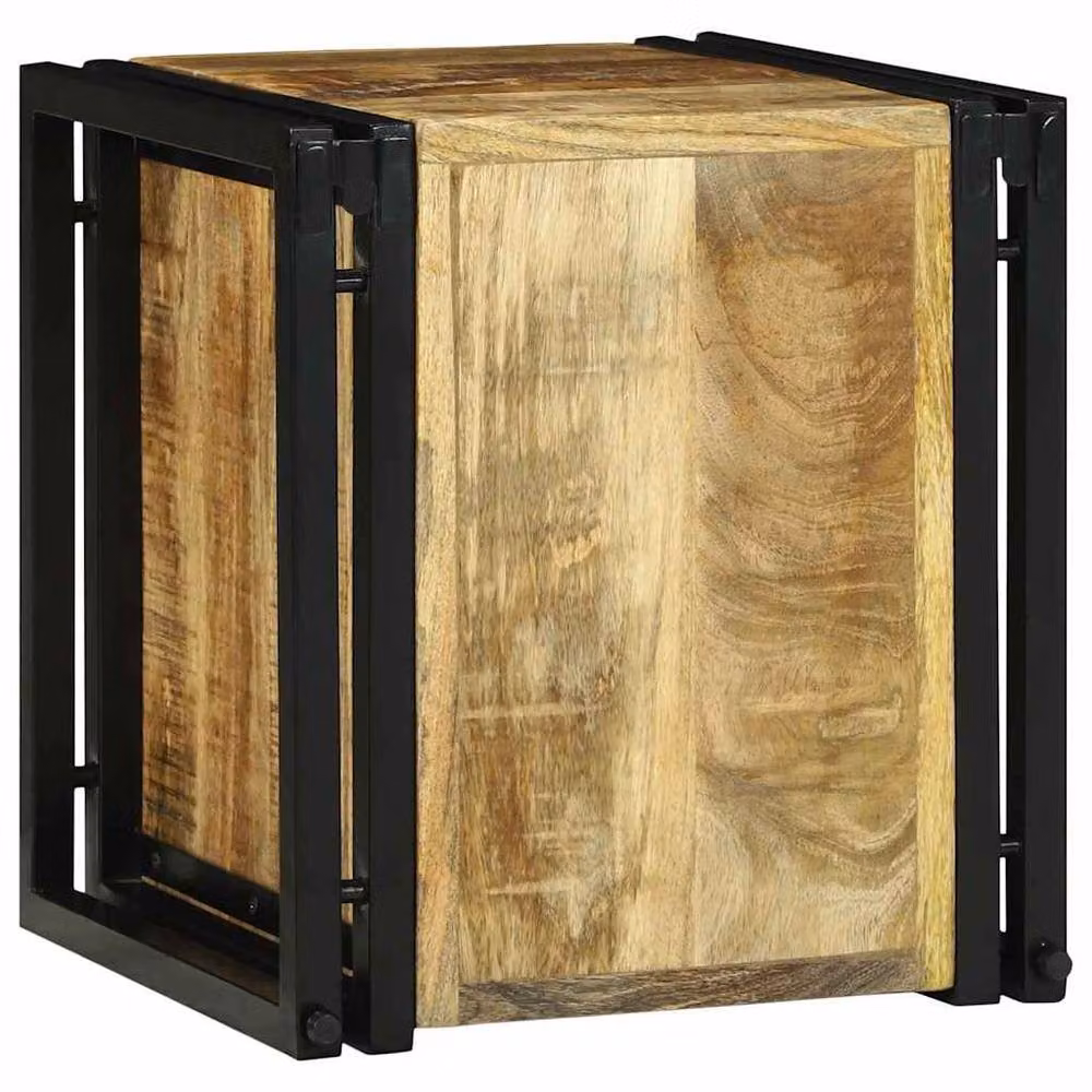 Berkfield Home Rustic Mango Wood Wine Rack in Brown, W/D/H: 34.5 x 35 x 39 cm – 3