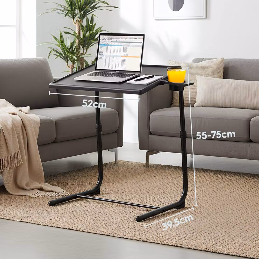 Harbour Housewares Height Adjustable Folding Laptop Tables in Black, Pack of 2 – 4