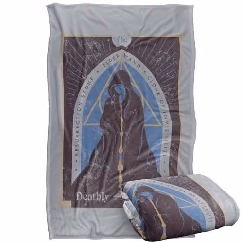 LOGOVISION Harry Potter The Deathly Hallows Retro Poster Super Soft Fleece Throw Blanket, Multicolour, W: 91 cm, H: 147 cm