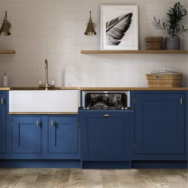Willow 45cm Slimline Fully Integrated Dishwasher in Grey and Black