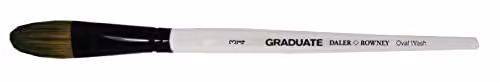 Daler-Rowney Graduate Watercolour Oval Wash Brush, Pony and Synthetic Blend, Short Handle, 3/4in