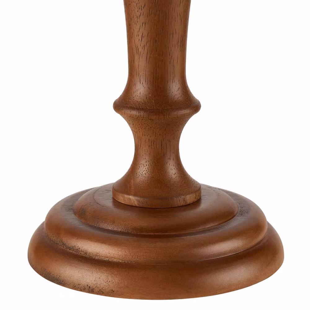 First Choice Lighting Rutherford Table Lamp in Dark Wood with Multicolour Fabric Shade – 2