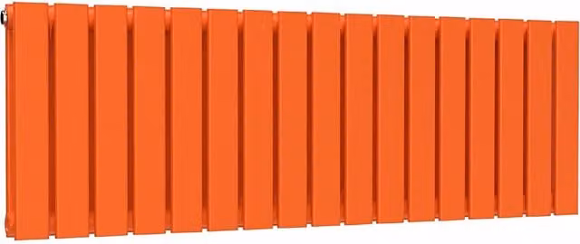 Lux Heat Flat Horizontal Steel Radiator in Orange, W: 119 cm, H: 40 cm