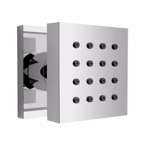 Nes Home Chrome Square Bathroom Shower Mixer with 4 Massage Body Jets in Metallic Silver – 2