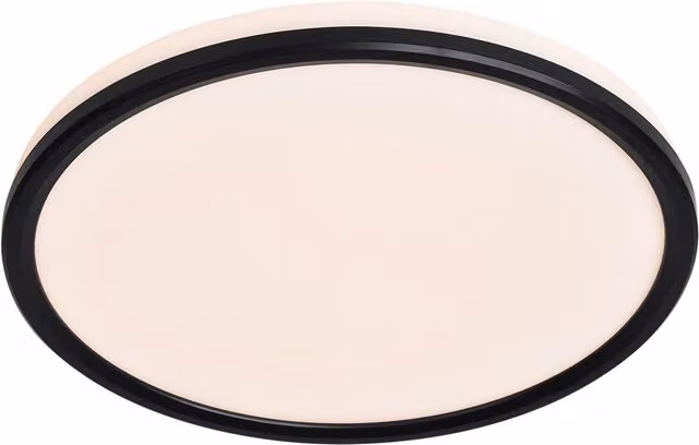 Nordlux Livasmart Round LED Ceiling Light in Black Plastic with Up and Down Lighting, IP54 Rated, Dimmable and Remote Controlled – 1