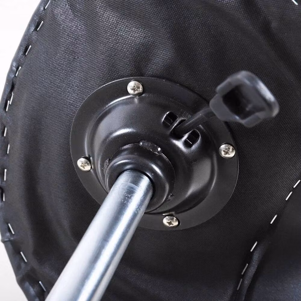 FORGEVIO Adjustable Salon Beauty Stool on Wheels in Black with Synthetic Leather and Metal Frame – 5