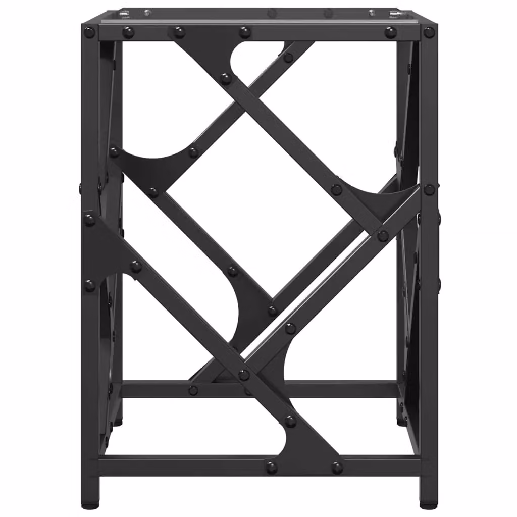Berkfield Home Modern Square Coffee Table with Transparent Glass Top and Black Steel Frame, W/D/H: 30 x 30 x 41 cm – 3