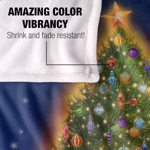 JQ Licensing Christmas Tree Gifts Silky Touch Super Soft Fleece Throw Blanket in White, W/D/H: 152 x 127 cm – 3
