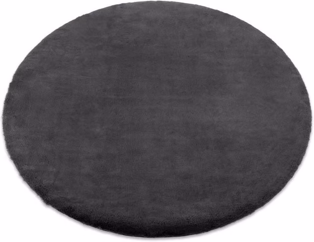 RugsX Bunny Round Faux Fur Rug in Grey, Diameter: 120 cm – 1