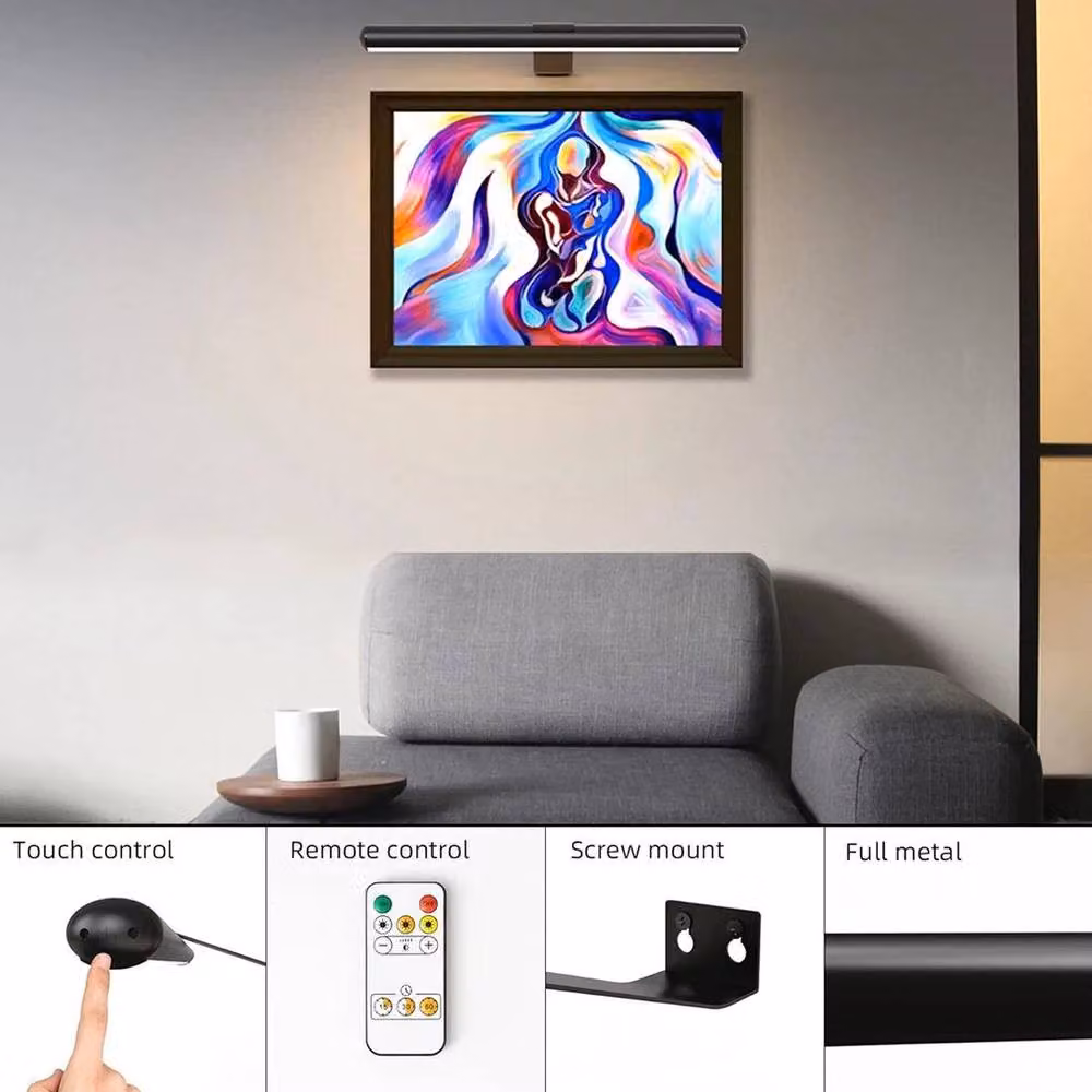 NESTLUNE Dimmable Wireless LED Picture and Dartboard Light in Black – 6