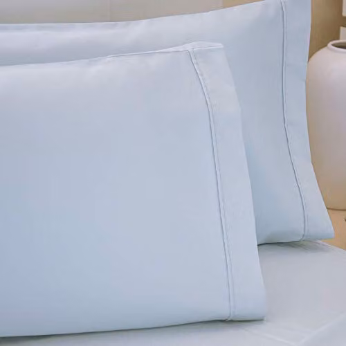 Belledorm Egyptian Cotton 200 Thread Count Percale Housewife Pillowcase Pair in Grey, W/H: 76 x 51 cm – 2