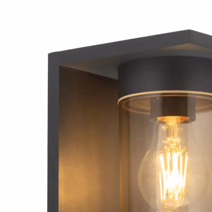 CGC Lighting Avery Anthracite Grey Outdoor Wall Lantern with Smoked Diffuser, IP54 Weatherproof, E27, W/D/H: 13.0 x 16.5 x 20.0 cm – 5