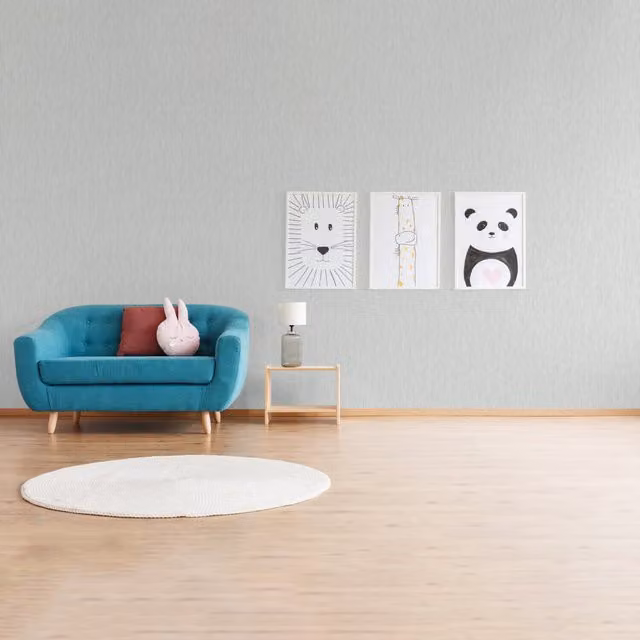 SK Filson Plain Washable Wallpaper in Grey and Blue