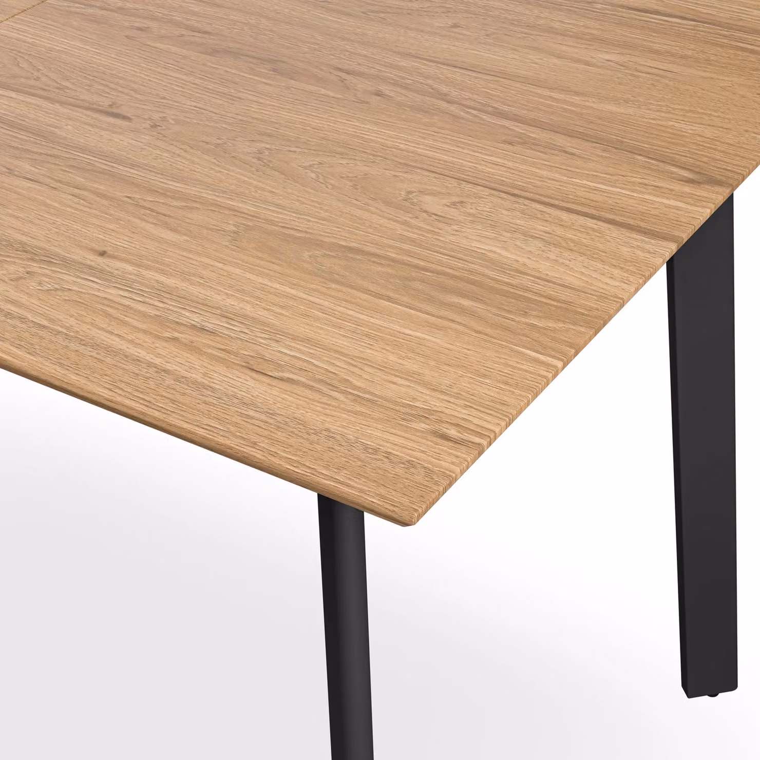 More4Homes Haydon Extendable Dining Table, 4-6 Seater, Light Oak and Black, W/D/H: 120 x 120 x 76 cm – 3