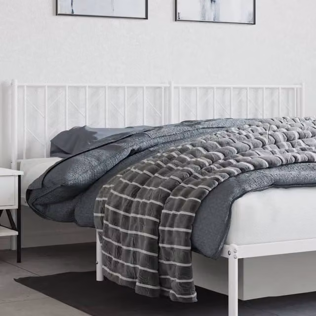 Berkfield Home Classic Metal Headboard in White, Width: 193 cm – 1