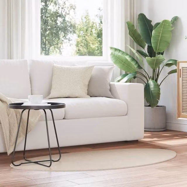Berkfield Home HUARTE Oval Rug, Beige, W: 80 cm x L: 150 cm – 1