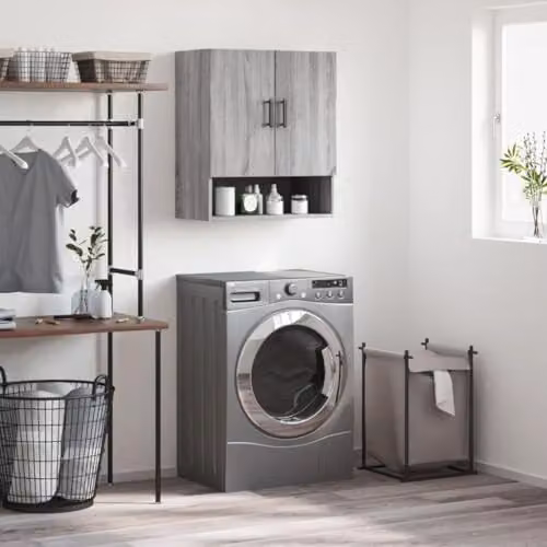 vidaXL Modern Wall Mounted Cabinet in Grey, W: 60 cm, D: 31 cm, H: 70 cm – 2