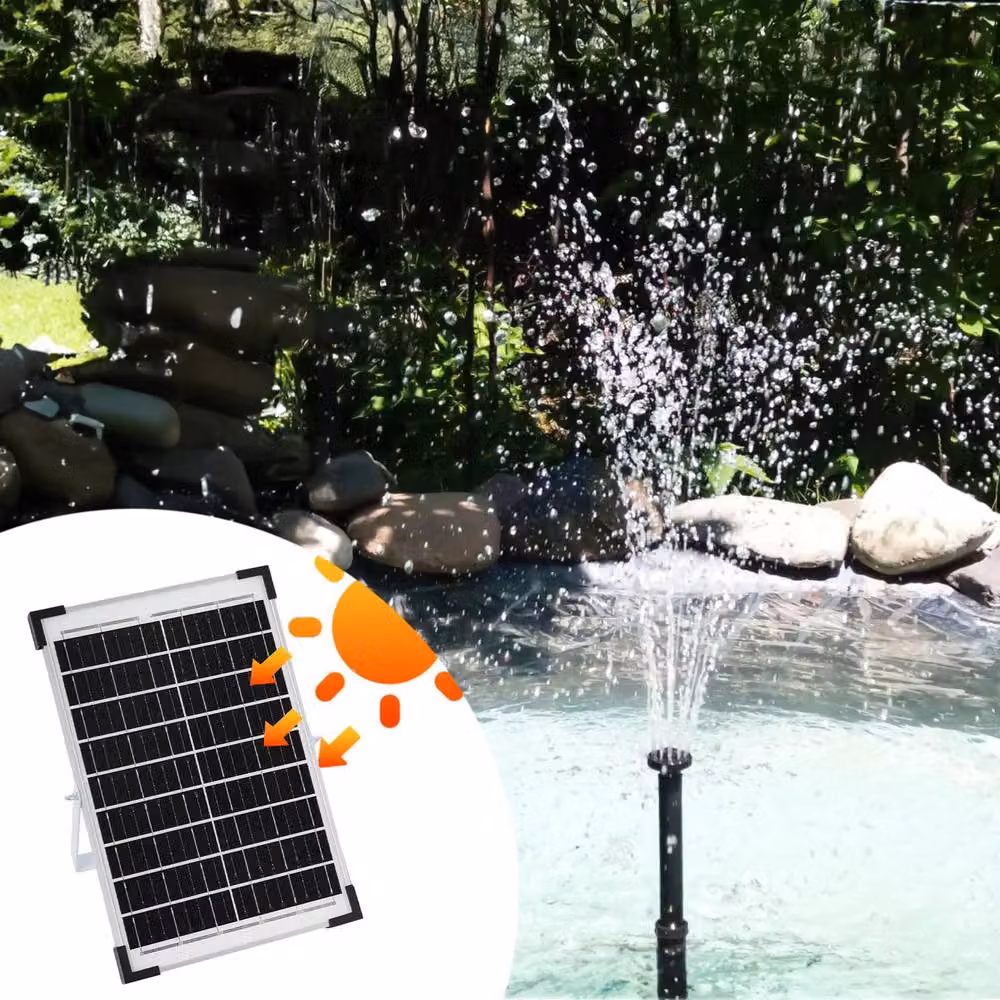 Living and Home 10W Solar Fountain Pump in Black – 2