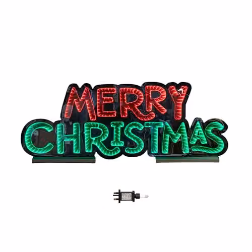 Samuel Alexander Merry Christmas Infinity Light Decoration with Red and Green LEDs, 1m – 4