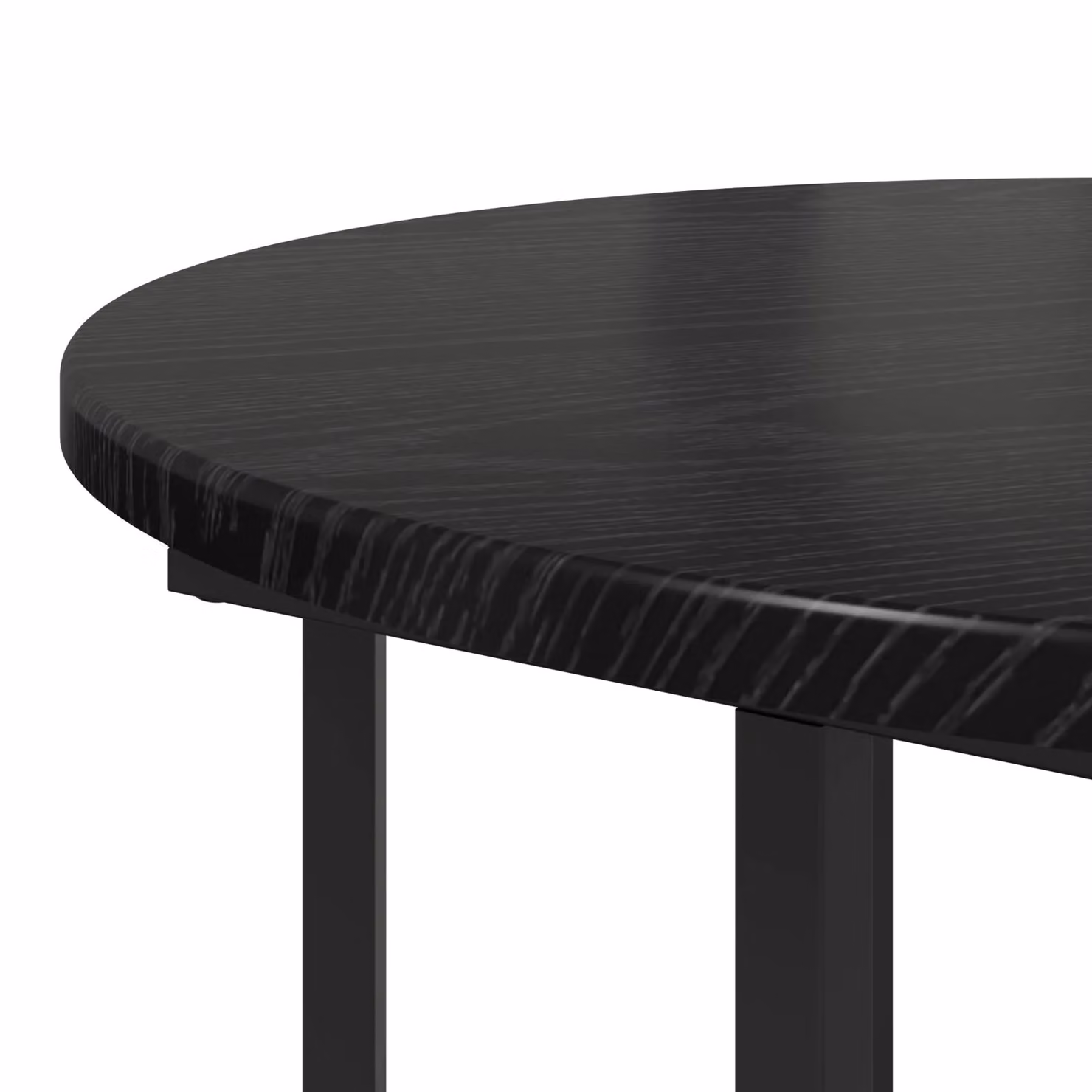 Berkfield Home Set of 2 Modern Round Side Tables in Black Oak and Metal – 5