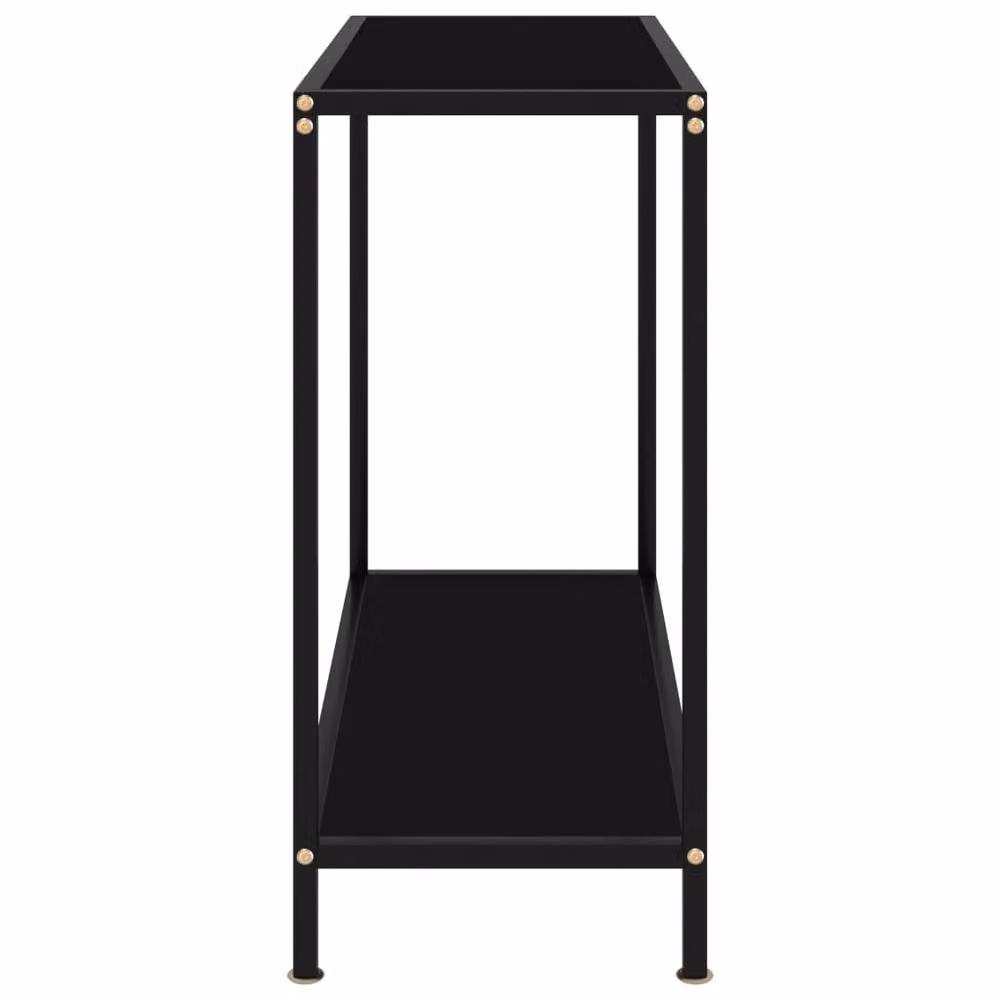 Berkfield Home Modern Black Console Table with Tempered Glass, W/D/H: 80 x 35 x 75 cm – 3