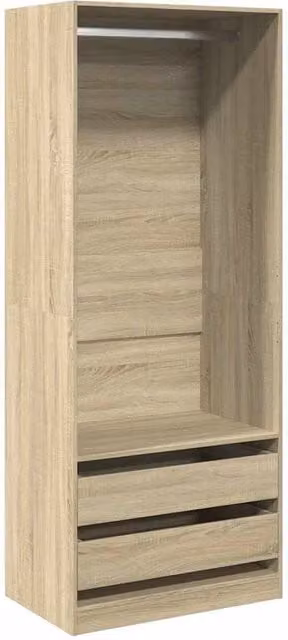Berkfield Home Sonoma Oak Wardrobe in Brown, W/D/H: 80 x 50 x 200 cm – 1