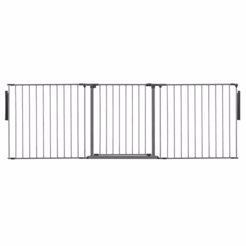 Safetots Premium Multi Panel Room Divider with Swing Door, Grey, Width: 226 cm, Height: 70 cm – 1