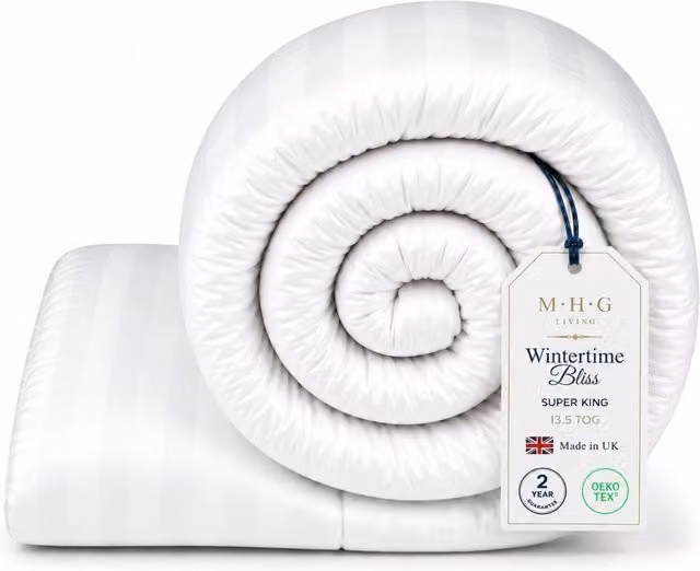 MHG Living Superking White 13.5 Tog Winter Microfibre Hollow Fibre Hotel Quality Duvet