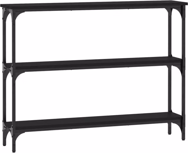 Berkfield Home Black Console Table in Engineered Wood, W/D/H: 100 x 22.5 x 75 cm – 1