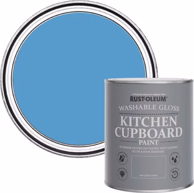 Rust-Oleum Kitchen Cupboard Paint in Gloss Finish, Blue, 0.75 l