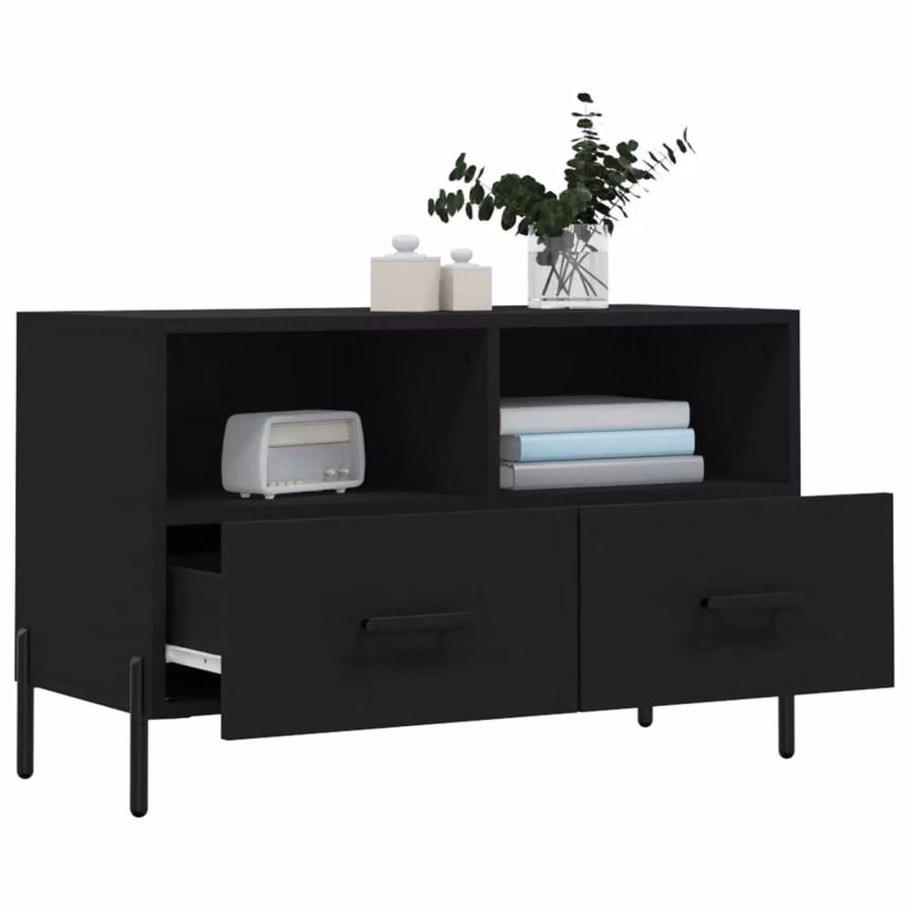 Berkfield Home Modern Black TV Cabinet W/D/H: 80 x 36 x 50 cm – 4