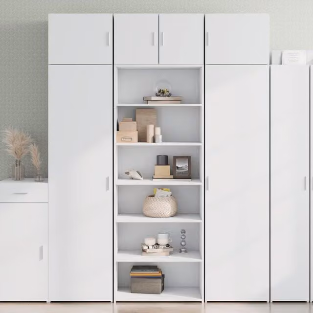 Berkfield Home Modern White Highboard with Hinged Doors and Internal Shelves, W/D/H: 70 x 41 x 185 cm