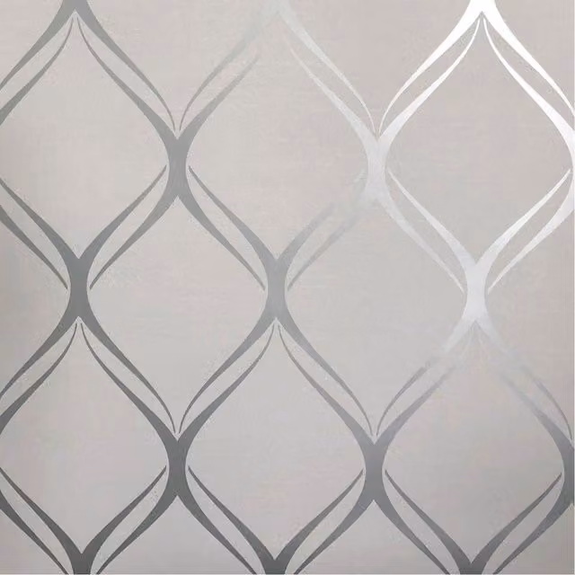 World of Wallpaper Clifton Wave Geometric Abstract Wallpaper in Light Grey
