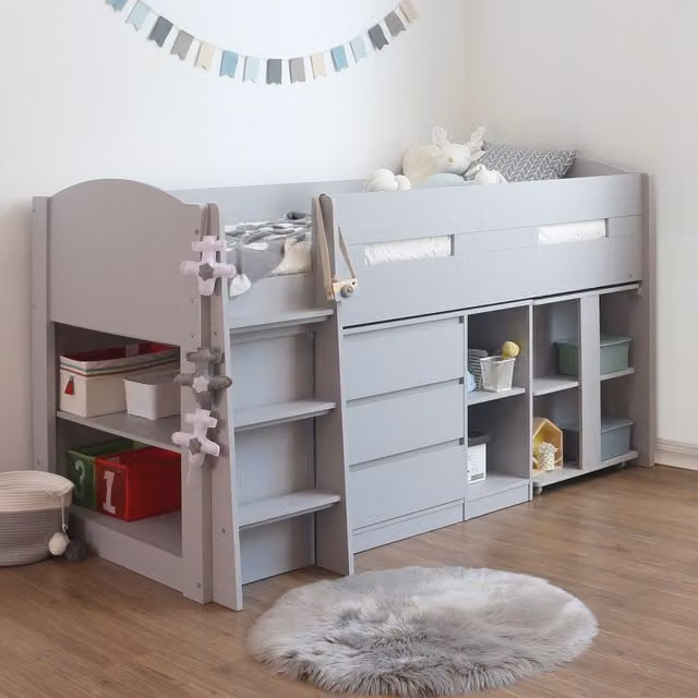 Billie Mid Sleeper by Flintshire Furniture in Grey