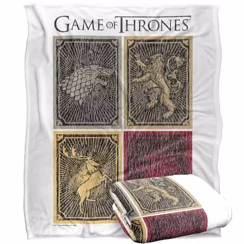 Warner Bros. Game of Thrones House Squares Silky Touch Super Soft Fleece Throw Blanket, Multicolour, W: 127.0 cm, L: 152.4 cm – 1
