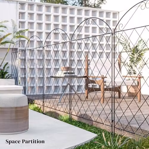 Outsunny 4-Piece Decorative Metal Garden Fencing in Black – 4