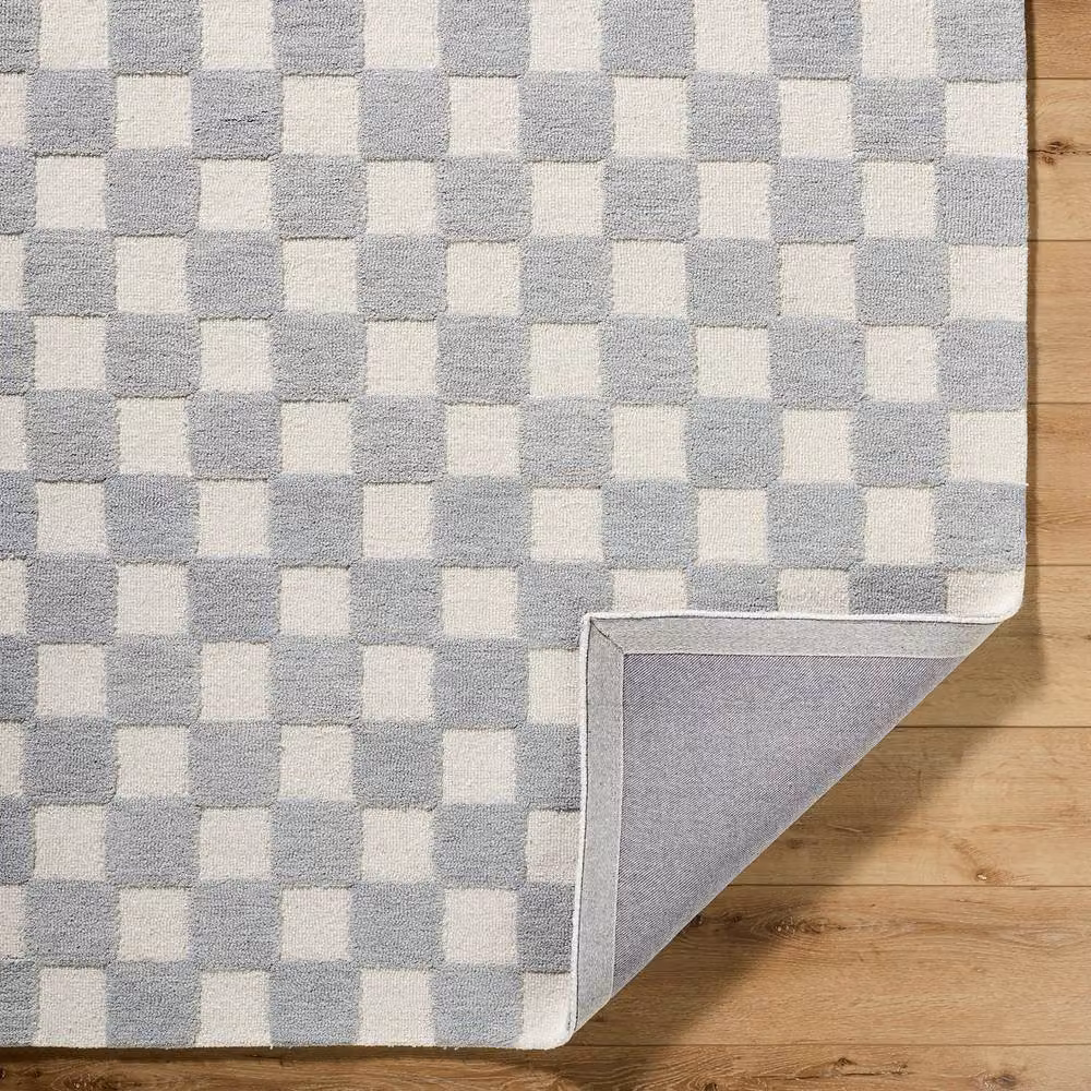 Livabliss Klopp Hand Tufted Wool Checkered Living and Bedroom Rug in Grey, Green and Beige, W: 150 cm, L: 230 cm – 3
