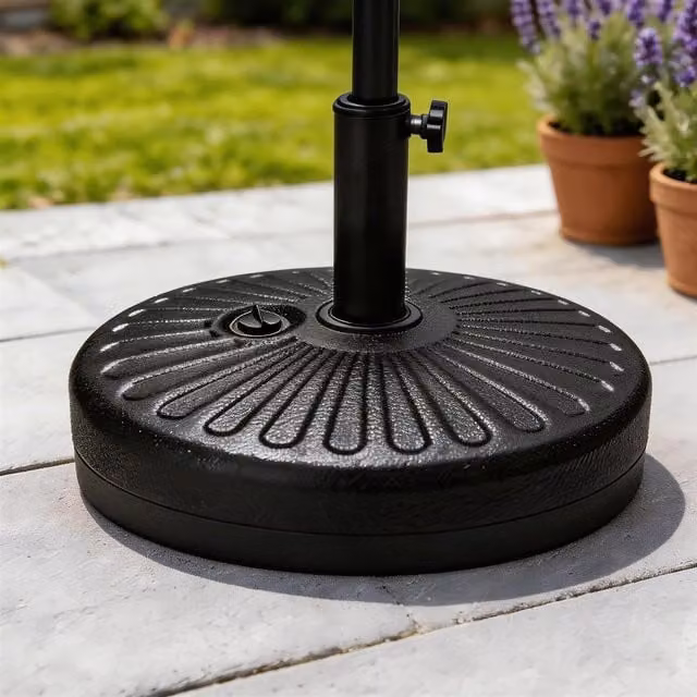 Home Source Basque Black Plastic Parasol Base
